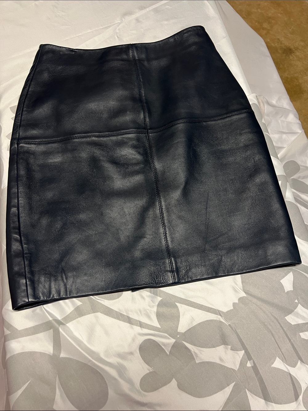 soeur navy Faux Leather Panel Mini Skirt